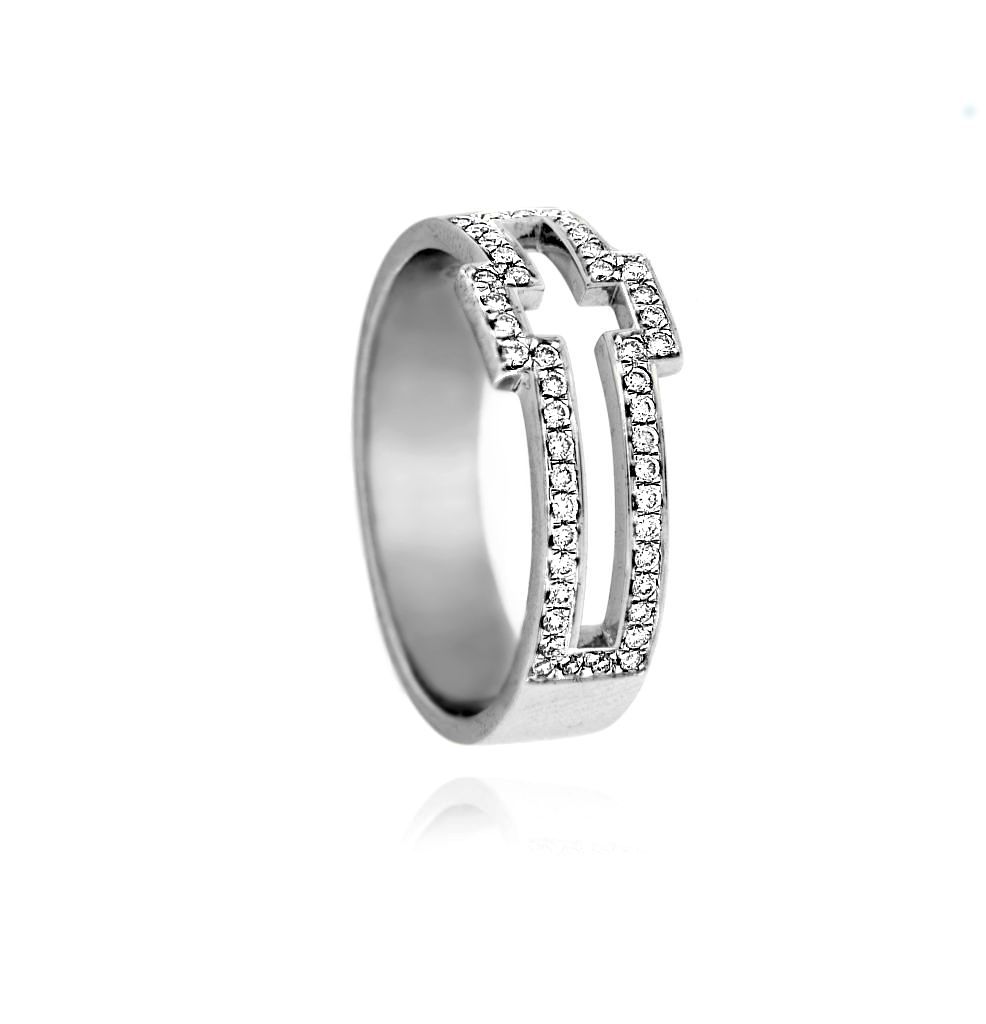 Anello in Oro Bianco 18K con Diamanti ct 0.22 G VS