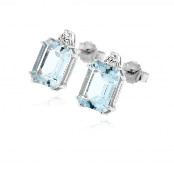 orecchini con pietra acqua marina