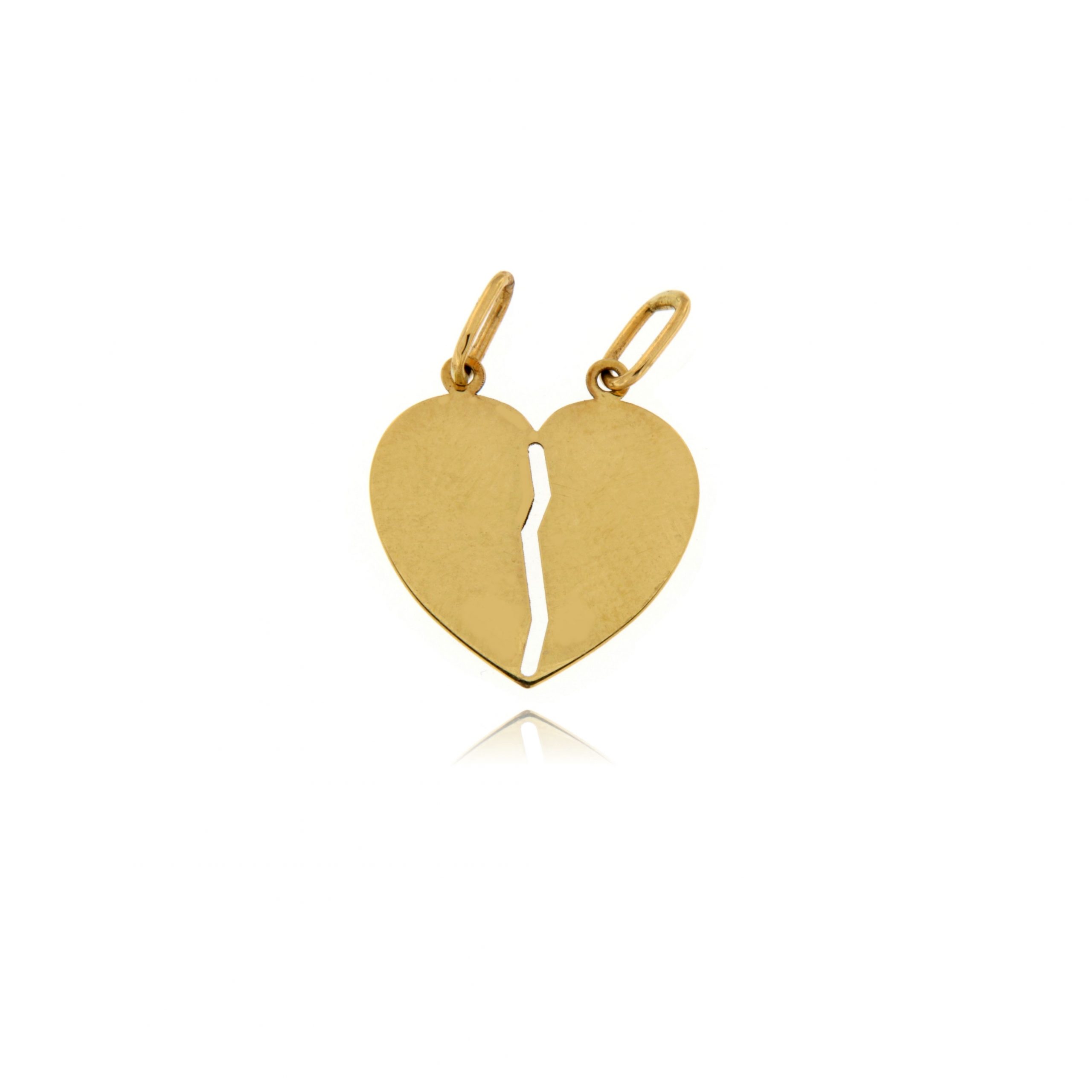 Ciondolo Cuore Spezzato in Oro Giallo 18K