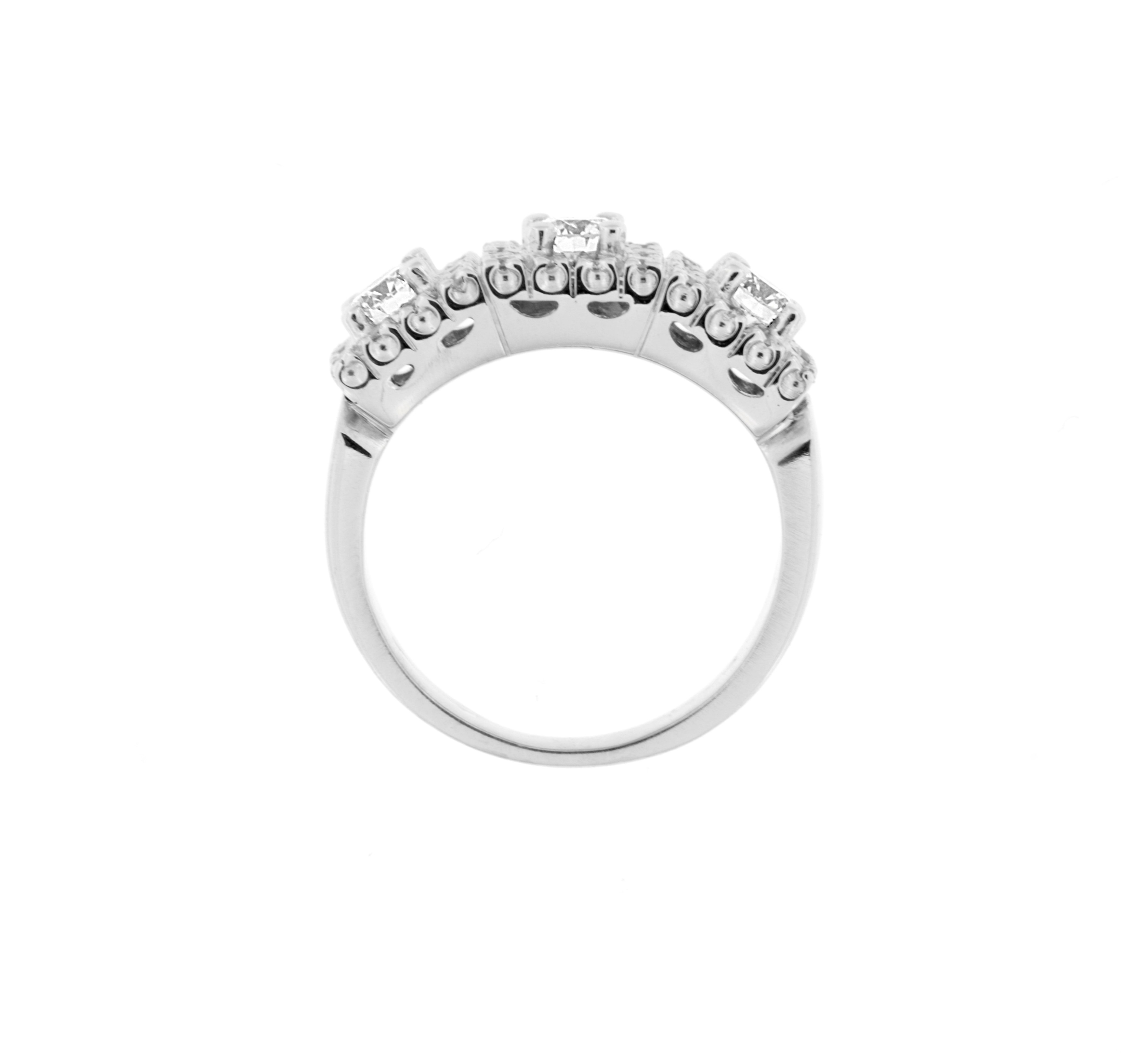 Anello in Oro Bianco 18K con Diamanti ct 1.20 G VS - immagine 3