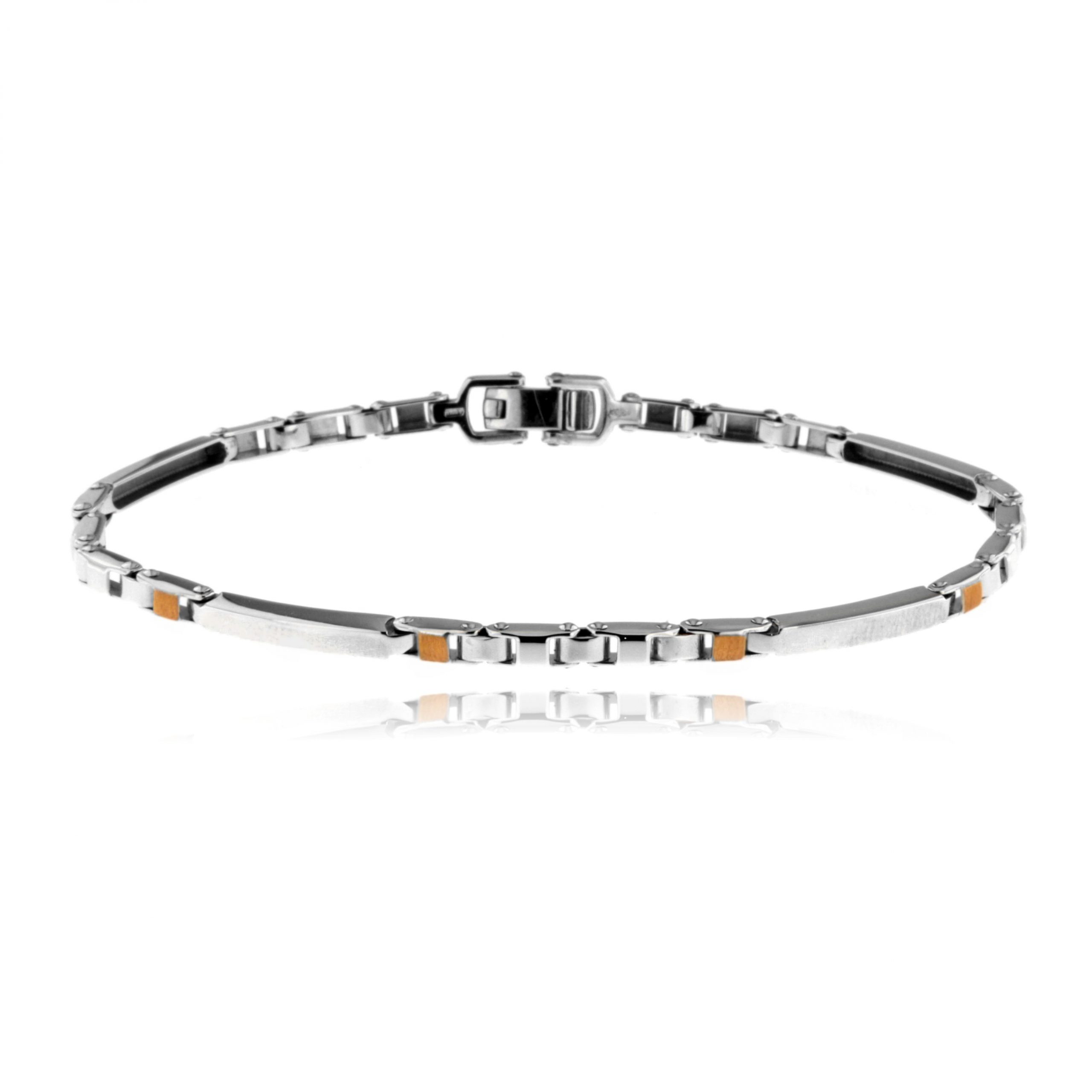 Braccialetto in Oro Bianco e Rosa 18K